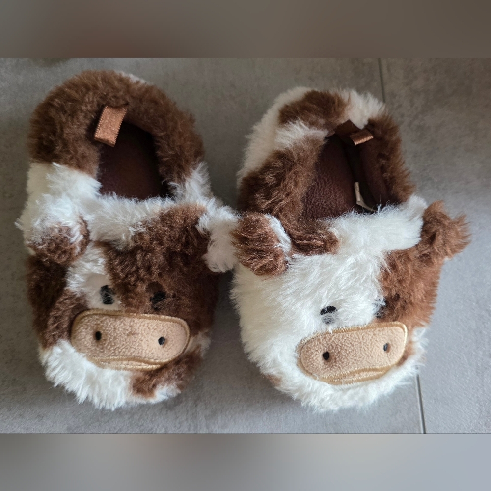 Old Navy Unisex Faux-Fur Critter Slippers for Toddler Cow Size XS 5-6